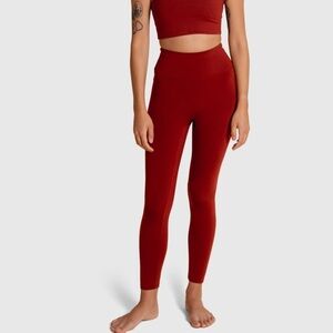 Girlfriend Collective Luxe Leggings High Rise Compression Burgundy Bordeaux Sm